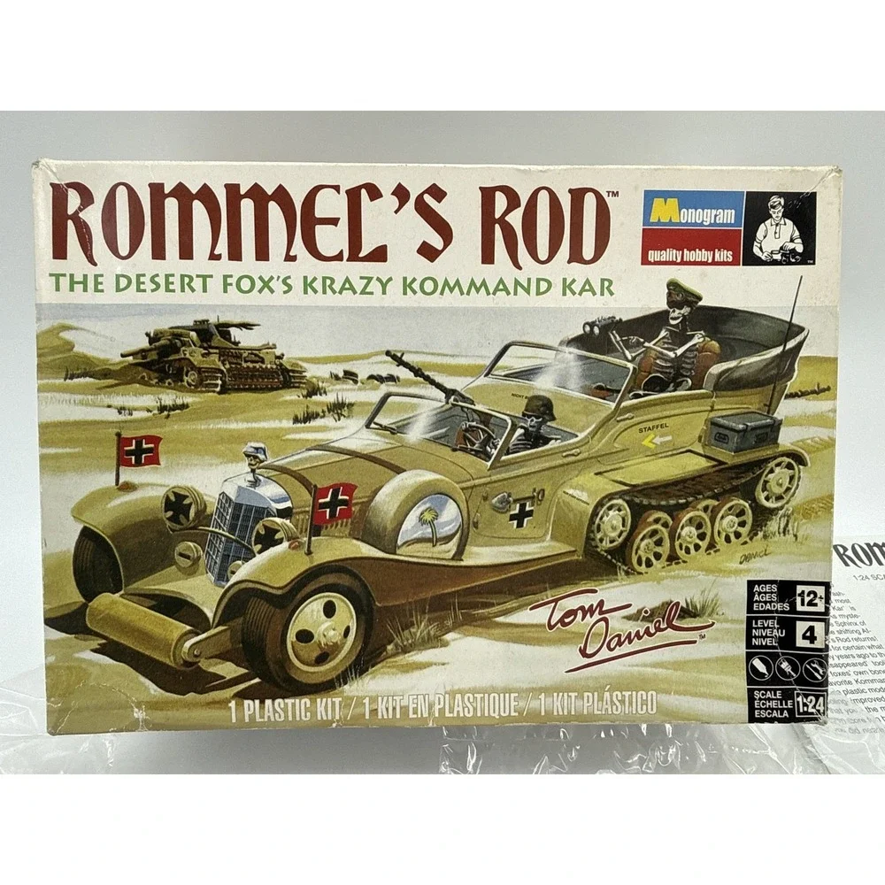 Monogram Rommel's 1 Rommel's Hobby Model Kit 1/24 Scale Tan Plastic Vintage